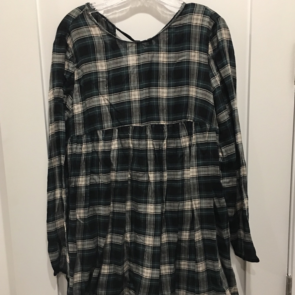 Zara Plaid Babydoll Dress